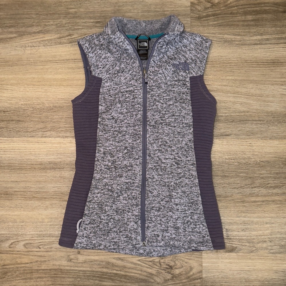 The North Face Fleece‎ Vest Gray Purple Full Zip Lightweight Women's XS
